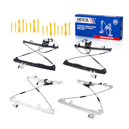MOCA 4X L&R Power Window Regulator Motor Assembly Fit for Cadillac 2002-2006 Escalade EXT 6.0L, for Cadillac 2003-2006 Escalade ESV 6.0L, for Chevrolet 2002-2006 Avalanche 1500 5.3L