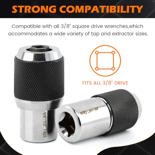 2PCS Tap Socket Set, 3/8" Drive Tap Holder for Tight Spaces
