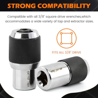 2PCS Tap Socket Set, 3/8" Drive Tap Holder for Tight Spaces