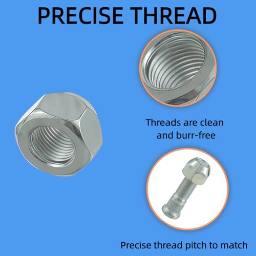 12Sets Trailer Studs with Nuts 1/2"-20 for 2000-3500 lb – 0.54" Spline, 0.69" Head, 2.2" L