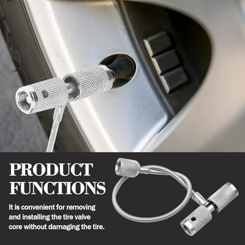 2 PCS Valve Stem Installation Fishing Tool, 3 in 1 Tire Valve Stem Puller & Plug Core Remover, Multifunction Car Tire Repair Tool for Valve Stem Removal and Installation, Auto Accessories