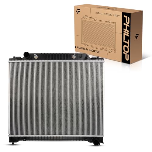 PHILTOP Core Radiator Compatible with E-150, E-250, E-150/E-250/E-350/E-450 Econoline/Club Wagon/Econoline Club Wagon/Super Duty, Econoline Super Duty (w/ 3/8 Transmission Oil Cooler Connections) - size: E-350 Super Duty, E-250, E-350 Econoline