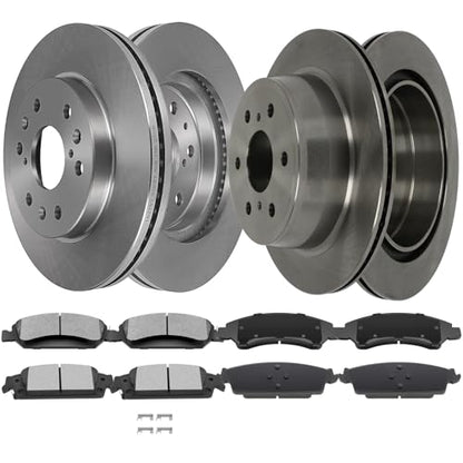 SCITOO Brake Kits Front Rear Brake Rotors Brake Pad:55133;55097;D1363;D1707 - size: 55133+D1363 & 55097+D1707 [4+8PCS]
