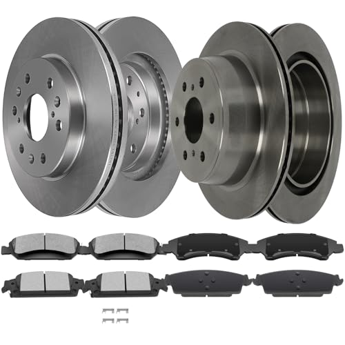 SCITOO Brake Kits Front Rear Brake Rotors Brake Pad:55133;55097;D1363;D1707 - size: 55133+D1363 & 55097+D1707 [4+8PCS]