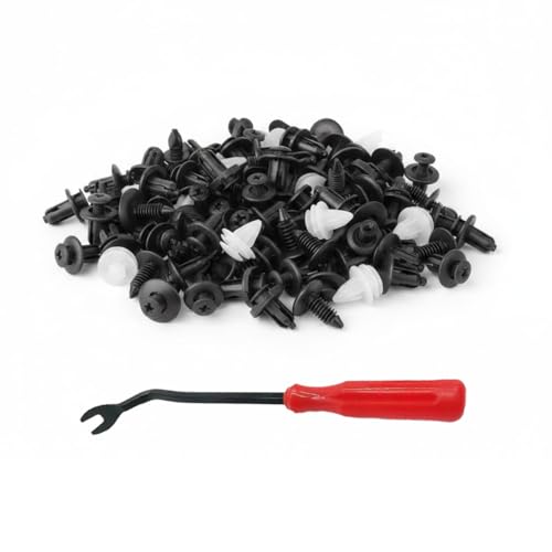 LAINLOY 50PCS Plastic Car Body Trim Clips with Tool, Car Bumper Clips, Red - size: 50PCS&Tool