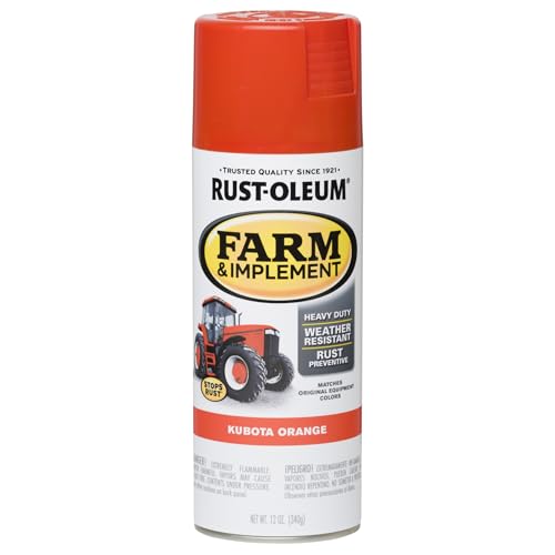 Rust-Oleum Farm & Implement Kubota Orange Spray Paint - color: Kubota Orange, size: 12 Ounce (Pack of 1)