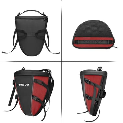 MOSISO Motorcycle Tail Bag Waterproof Polyester Storage Saddle Bag,Red - color: Red