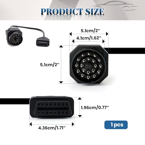 OBD1 to OBD2 Adapter 20 Pin to 16 Pin Connector Cable - Diagnostic Scanner Interface Tool Compatible with BMW E30 E36 E39 E46 E53 X5 Z3 - Heavy Duty 20 Pin Connector Extension Cord - size: 20 Pin to 16 Pin for BMW