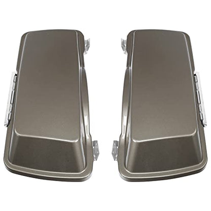 TCMT 5" Stretched Extended Saddlebags Fit For Harley Touring Road Glide Road King Electra Glide Ultra Classic 93-13 Street Glide FLHX 2008-2010 Painted ABS - color: Pewter Pearl Chrome Latches