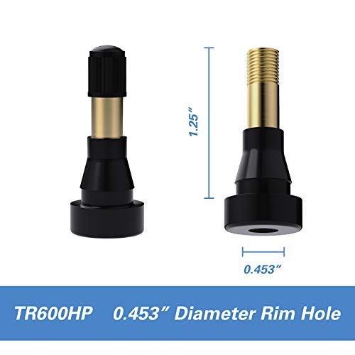 CKAuto TR600HP High Pressure Brass Rubber Snap-in Tire Valve Stem (50pcs/Bag) (Pack of 2) - size: 100 (Pack of 2)