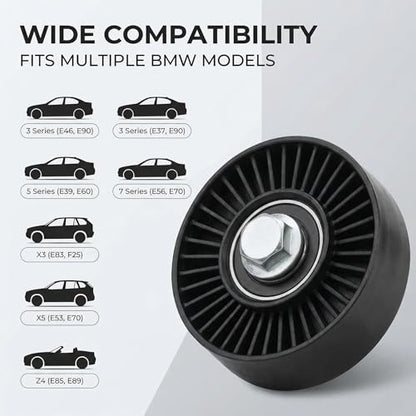 Serpentine Belt Idler Pulley 11287535860 80mm for BMW N52 - size: 11287535860