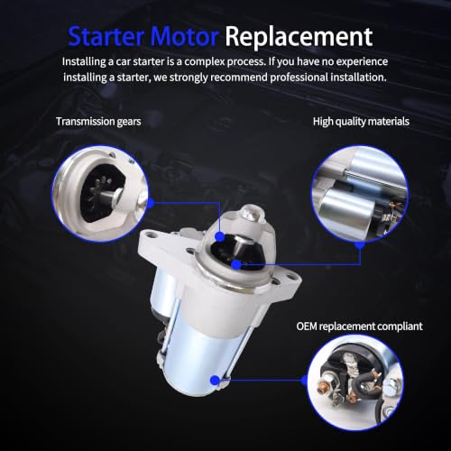 Starter Motor Compatible with Ford F-150 2011-2012 V6 3.5L/3.7L - size: 5405N