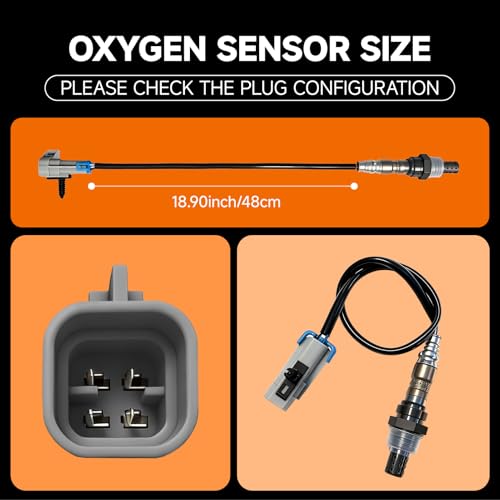 Upstream & Downstream O2 Sensor Set|Direct Replacement for OE #234-4668|Oxygen Sensor Compatible with Buick,Cadillac,Chevy,GMC,Isuzu,Pontiac,Saturn for GM V6/V8 2003-2015-INCLUDES GLOVES - size: 234-4668
