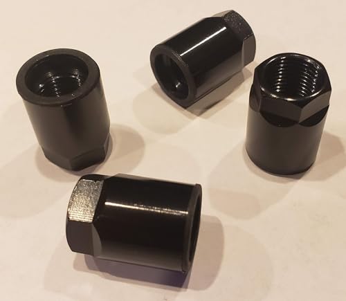 Set of 4 Nuts- Universal Black TPMS Sensor Air Valve Stem Mounting Nut Tire Pressure Monitoring System for Black Wheels and Rims
