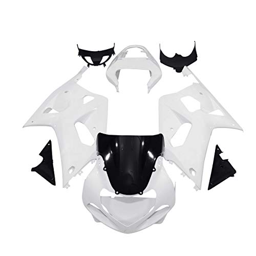 TCT-MOTORPARTS Unpainted White Fairing Bodywork Fits for Suzuki GSXR600 GSXR750 2000 2001 2002 2003 - size: Fit For GSXR 600/750 2001-2003