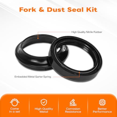 56-129 2PCS Fork Oil Seal & 2 PCS Dust Seal Kit for Kawasaki/Yamaha