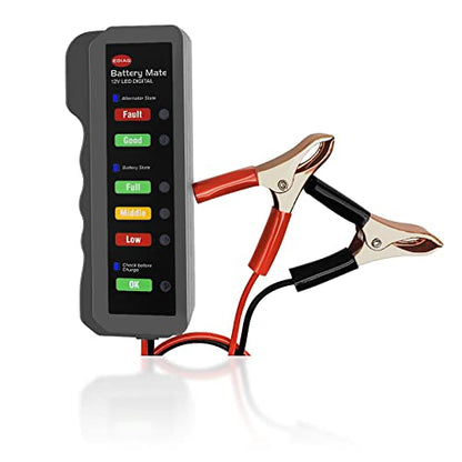 Automotive Load Tester Indicator, 12V Automotive Vehicle Battery Condition Detector, LED Indication, Digital Alternator Charging System Analyzer, Universal for Car, Motorcycle, Truck.