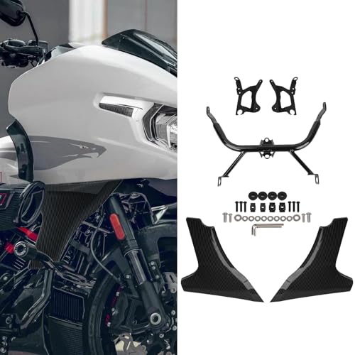 Side Fairing Panel Bracket Kit compatible with Harley Davidson CVO Road Glide ST FLTRXSTSE 2024-2025 FLTRXSE 2023-2025, Unpainted Spoilers Cover Support Kit - size: Carbon Fiber Pattern