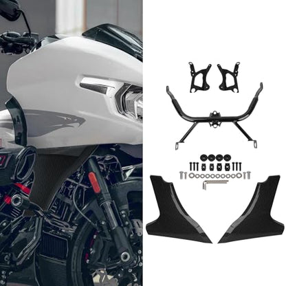 Side Fairing Panel Bracket Kit compatible with Harley Davidson CVO Road Glide ST FLTRXSTSE 2024-2025 FLTRXSE 2023-2025, Unpainted Spoilers Cover Support Kit - size: Carbon Fiber Pattern