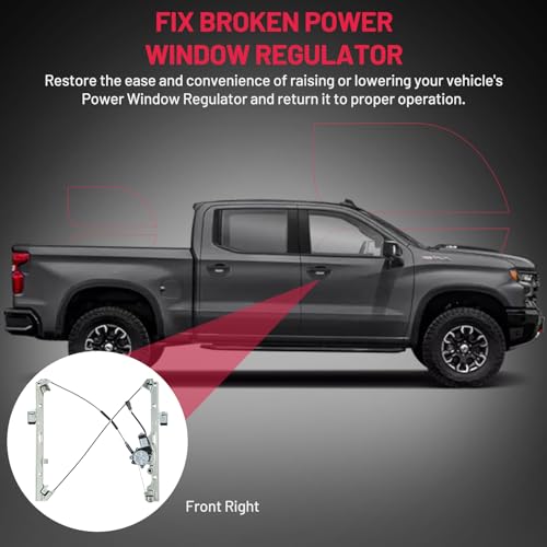 BDFHYK 741-645 Power Window Regulator with Motor for Car Front Right Passenger Side for Chevy Silverado, Tahoe, Suburban, Avalanche, for Cadillac Escalade for GMC Vehicle - size: Front Right, style: 1999-2006 Chevy Silverado 1500