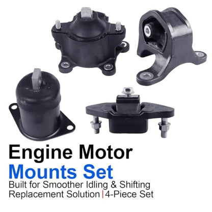 4PCS Engine Motor Mount Set Compatible with TSX 09-14 Accord 08-12 2.4L - size: 2008-2012 Honda Accord 2.4L Manual