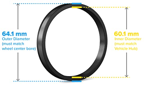 StanceMagic Plastic Hubcentric Rings 64.1mm to 60.1mm, Pack of 4 - size: 60.1mm ID to 64.1mm OD