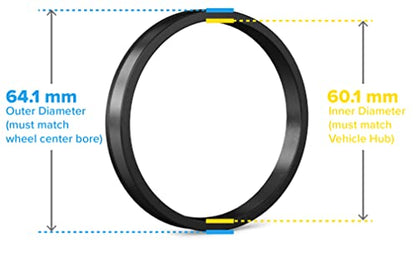StanceMagic Plastic Hubcentric Rings 64.1mm to 60.1mm, Pack of 4 - size: 60.1mm ID to 64.1mm OD