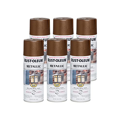Rust-Oleum Stops Rust Metallic Spray Paint, Vintage Dark Copper - color: Dark Copper, size: 11 Ounce (Pack of 6)