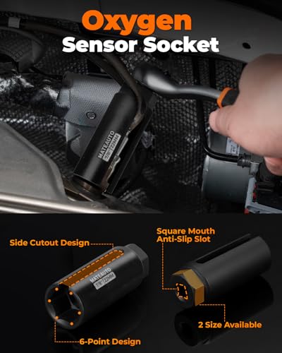 7 Piece Oxygen Sensor Socket Set with Ratchet Wrench