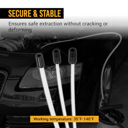 EWK 3-Piece Oil Extractor Tube Hose Set for 8L Manual Vacuum Fluid Extractor EB0317, Replacement Main and Extension Tubes for Engine Oil, Transmission Fluid, Coolant, and Fluid Change Service - style: 3 Pcs Set for 8 L