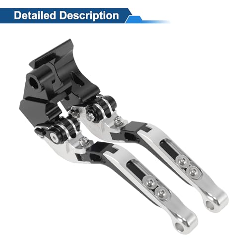 Short/Long Brake Clutch Levers for Kawasaki Ninja ZX6R 636 00-04 - color: Silver Tone Head Black Handle