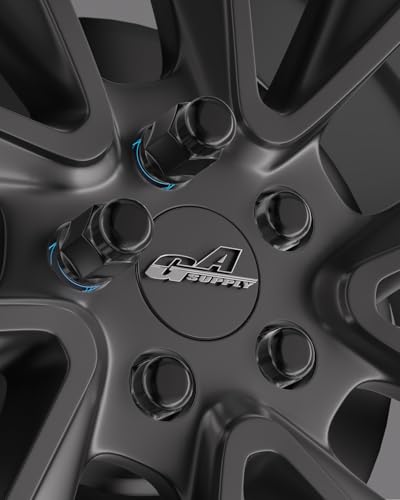GAsupply 4pcs 1/2x20 Lug Nuts Black, 1.38" Tall 3/4" 19mm Hex Cone Seat - color: Black, size: 1/2"-20, style: 4 Pack