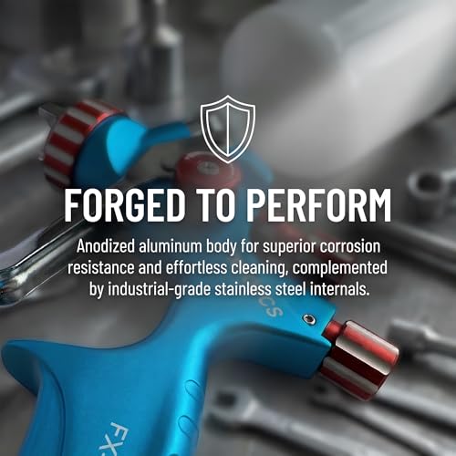 HVLP Air Spray Gun Kit 1.4mm, Professional Automotive Paint Sprayer - color: Blue-red, size: 1.4mm