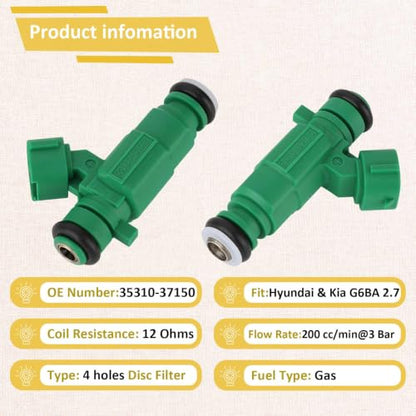 2005-2010 Tiburon Tucson & Sportage 2.7L Fuel Injectors