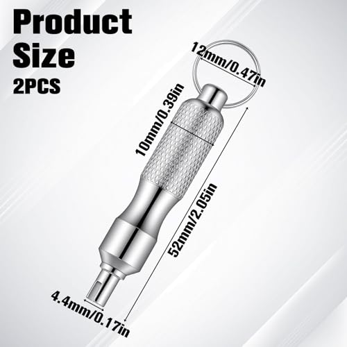 2Pcs Valve Core Removal Keychain, Portable Valve Stem Core Remover