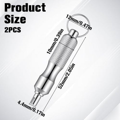 2Pcs Valve Core Removal Keychain, Portable Valve Stem Core Remover