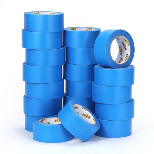 EFOK 20 Rolls Blue Painters Tape 2 inch Wide Bulk Paint Masking Tape 55 Yds - size: 2 Inch × 55 Yards