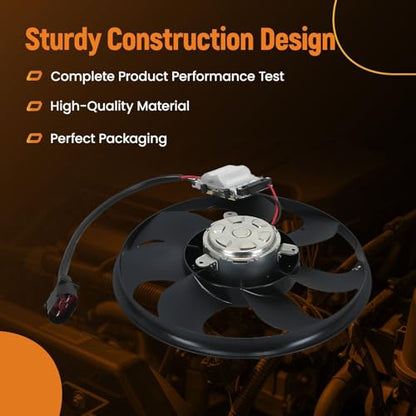 maXpeedingrods Right Passenger Side Electric Cooling Fan w/Module Fits for Audi S4 2010-2012, for Audi S5 2008-2012, 8K0959455E A0028A0114 - size: 8K0959455E