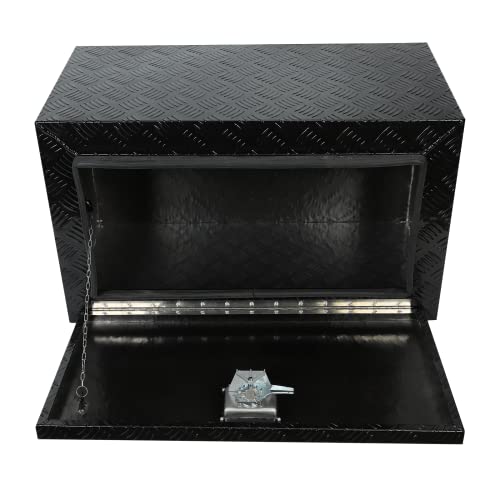 30"Underbody Truck Box,Heavy Duty Aluminum Tool Truck Bottom Box - color: black, size: 30" x 17" x 18"