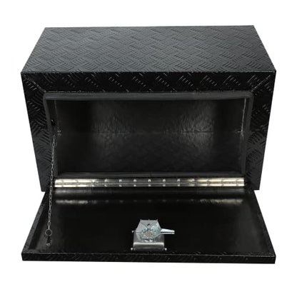 30"Underbody Truck Box,Heavy Duty Aluminum Tool Truck Bottom Box - color: black, size: 30" x 17" x 18"