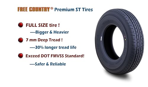 Free Country Trailer Tire Wheel ST205/75R14 8-Ply 105N 5X4.5" Black Mod Rim - size: ST205/75R14 /5x4.5