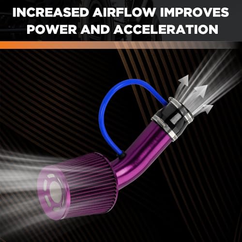 BARTOO 3 Inch Cold Air Intake Pipe Turbo Piping for Car Truck Purple - color: Z-Purple Pipe