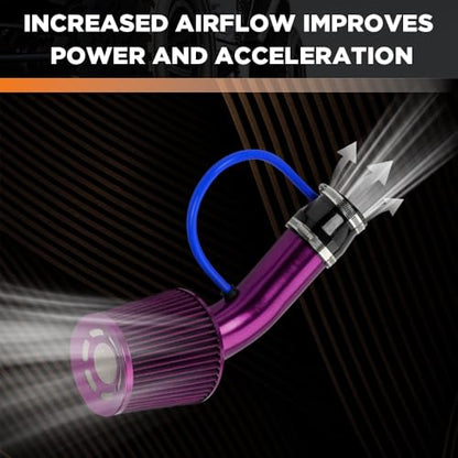 BARTOO 3 Inch Cold Air Intake Pipe Turbo Piping for Car Truck Purple - color: Z-Purple Pipe