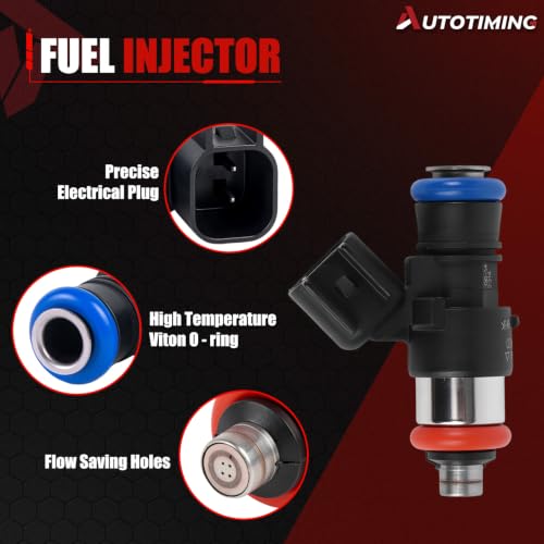 0280158191 Fuel Injector Set of 6 Compatible with 2011-2017 Transit 3.7L - color: QMP-GN03108