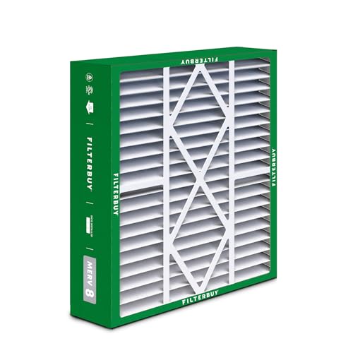 Filterbuy 20x20x5 Air Filter MERV 8 Dust & Allergy Defense (2-Pack) - style: 20x20x5 (Actual: 20.25 x 20.75 x 5.25)