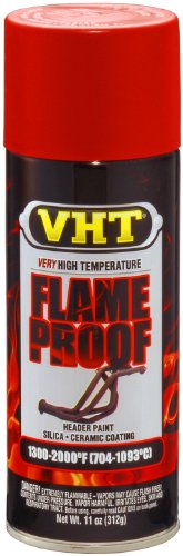 VHT SP109-6PK Flameproof Coating Very High Heat Spray Paint – Red Flat Finish – 11 oz Aerosol Can, 6 Pack