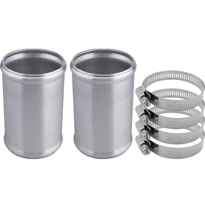 AC PERFORMANCE OD 2.5" Aluminum Tube Hose Joiner 2PCS with Clamps - size: 2.5" (63mm) - 2PCS