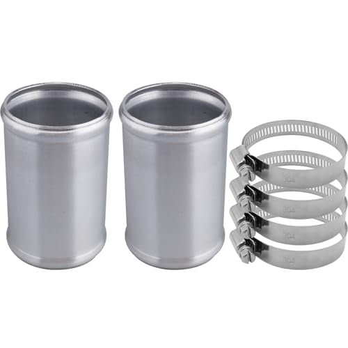 AC PERFORMANCE OD 2.75" Aluminum Tube Hose Joiner 2PCS with Clamps - size: 2.75" (70mm) - 2PCS