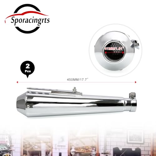 Sporacingrts 2PCS Stainless Steel Motorcycle Exhaust Mufflers Silver - color: Sliver