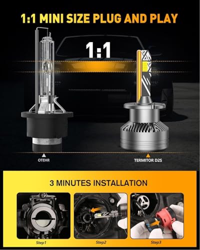 Termitor D2S Light Bulbs, 55000LM 1000% Brighter 6500K Cool White - color: D2S-